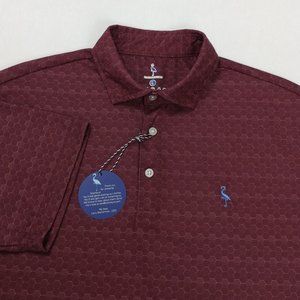 Tailorbyrd Men's Performance Golf Polo Shirt Size M XL Burgundy Geometric